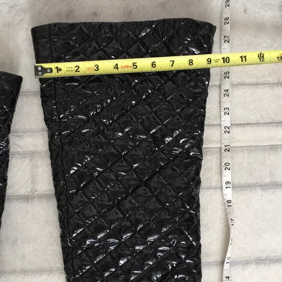 Black Quilted Over-the-Knee Stilettos Boots pointed toe Size 7 - Picture 5 of 10
